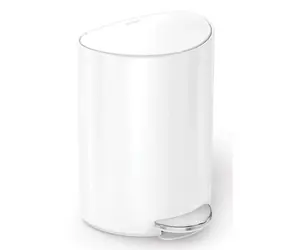 Simplehuman Pedálový odpadkový koš 6 l bílá / kapsa na sáčky / ocel 