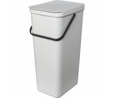 Rozbaleno - Brabantia Sort & Go Odpadkový koš 40L světle šedá / s rukojetí / plast  / 26.7 x 62 x 34.1 cm / rozbaleno