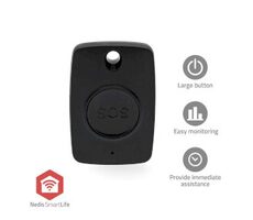 Nedis Inteligentní nouzové tlačítko černá / Zigbee 3.0 / Typ baterie: CR2450 