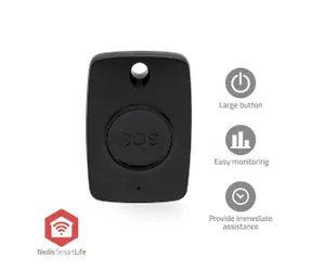 Nedis Inteligentní nouzové tlačítko černá / Zigbee 3.0 / Typ baterie: CR2450 