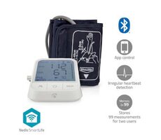 Nedis BTHBP10WT / Monitor krevního tlaku / Rameno / Bluetooth / LCD Displej / 22-42 cm / SmartLife 