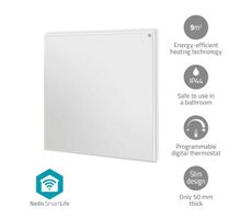Nedis HTIP350WTW bílá / Infračervený topný panel / 350 W / SmartLife / IP44 / Nastavitelný termostat / Dálkové ovládání