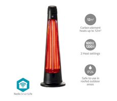 Nedis HTPA21BKW černá / Ohřívač terasy / 1200 W / Wi-Fi / SmartLife / IP24 / Ochrana proti převrácení 