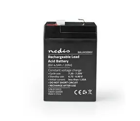 Nedis Dobíjecí olověný akumulátor / Olověné / Dobíjecí / 6 V / 4500 mAh