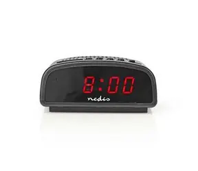 Nedis Digitální stolní budík černá / LED Displej / Funkce odloženého buzení 