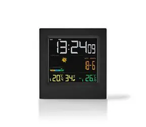 Nedis Meteorologická stanice šedá / Vnitřní a Venkovní / Předpověď počasí / Zobrazením času / LED