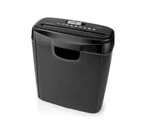 Nedis Skartovačka černá / Pásový střih / 6x stránek A4 / 10 l / 190 W 