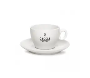 Gaggia šálky s podšálky cappuccino / 4 ks / porcelán 