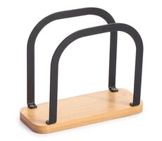 MSV ELIE stojánek na ubrousky matná černá / ocel / bambus