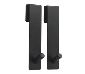 MSV NOKO 2 ks závěsných háčků na sprchovou zástěnu matně černé / ocel / 10 mm