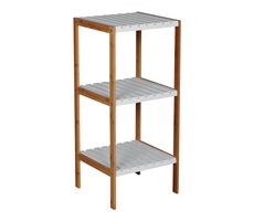 MSV REGIE bambusový regál - 3 police bílý / MDF / 85 cm