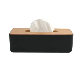 MSV box na kapesníky KAMLA matně černý / plast / bambus