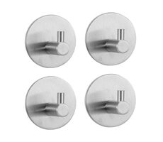 MSV KHEO háčky na ručníky 4 ks lesklá nerez ocel / samolepící / 45 x 27 mm