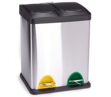 MSV TRI SELECTIF pedálový koš na tříděný odpad 2 x 8 L kartáčovaná nerez ocel