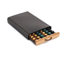 MSV ELIE zásobník na kapsle Nespresso černý / ocel / bambus / 26.5 x 39 x 6 cm