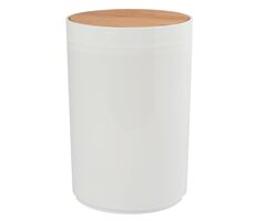 MSV OSLO výklopný odpadkový koš 5 L bílý / plast / bambusové víko