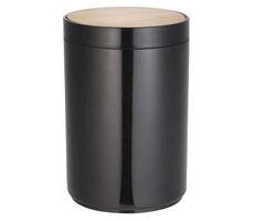 MSV OSLO výklopný odpadkový koš 5 L černý / plast / bambusové víko