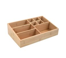 MSV ISALYS organizér na kosmetiku bambus / 10 přihrádek