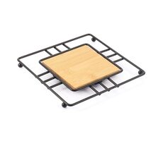 MSV ELIE podložka pod nádobí matná černá / ocel / bambus