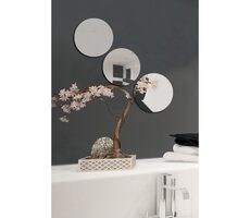 MSV sada 3 lepicích kulatých zrcadel / sklo / průměr 15 cm