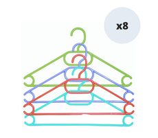 MSV sada 8 ks dětských barevných ramínek / plast