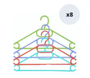 MSV sada 8 ks dětských barevných ramínek / plast