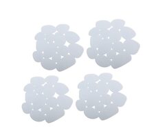 MSV GALETS sada 4 protiskluzových podložek ve tvaru oblázků bílá / PVC / 12 x 13 cm