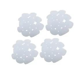 MSV GALETS sada 4 protiskluzových podložek ve tvaru oblázků bílá / PVC / 12 x 13 cm
