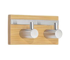 MSV FLAVIO samolepící háček na dva ručníky bambus / nerez ocel / 90 x 31 x 45 mm