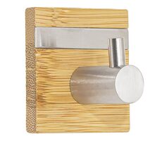MSV FLAVIO samolepící háček na ručníky bambus / nerez ocel / 45 x 31 mm