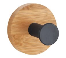 MSV YONO samolepící háček černý / bambus / ocel / 48 x 36 mm