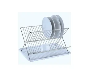 MSV DRAIN skládací odkapávač na nádobí bílý / chromovaná ocel / 40 x 34.5 x 27 cm