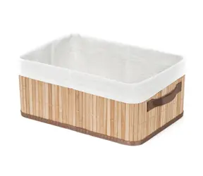 Compactor Bamboo - Bambusový úložný košík  / přírodní bambus-len / 32 x 25 x v15 cm