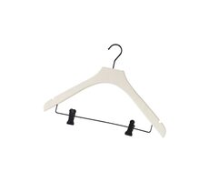 Compactor Lotus Ramínko z přírodního dřeva bílé / s klipsy na kalhoty / šířka 44 cm