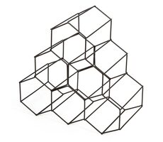 Compactor Hexagon Stojan na víno pro 6 lahví matná ocel / 28x28x14.5 cm