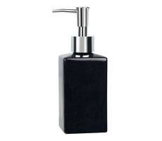 Spirella QUADRO dávkovač mýdla černý / keramika / 300 ml