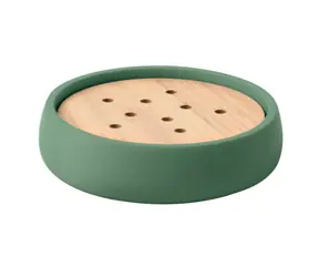 Spirella SVEN mýdlenka zelená / polyresin / dřevo