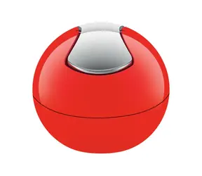 Spirella BOWL mini výklopný odpadkový koš 1 L červený / plast