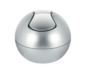 Spirella BOWL mini výklopný odpadkový koš 1 L stříbrný / plast