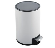 Spirella RIKU Pedálový odpadkový koš 5 L matná bílá / ocel