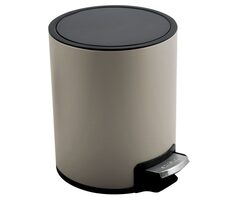 Spirella RIKU Pedálový odpadkový koš 3 L šedohnědá / ocel