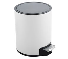 Spirella RIKU Pedálový odpadkový koš 3 L matná bílá / ocel
