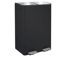 Spirella ALIYA pedálový odpadkový koš na tříděný odpad 2 x 30 L matná černá