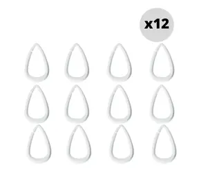 Spirella DROP sada 12 ks kroužků na sprchové závěsy bílý / plast / průměr 5.5 x 3.5 cm