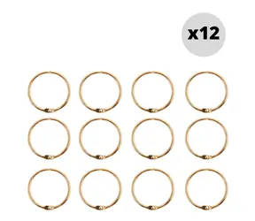 Spirella RINGO SMALL sada 12 ks kroužků na sprchové závěsy zlatá / kov / průměr 4 cm