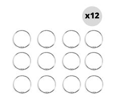 Spirella RINGO sada 12 ks kroužků na sprchové závěsy chromovaný kov / průměr 4 cm