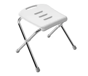 Spirella SITZ sedátko do sprchy skládací bílé / chromovaná ocel / 47 cm / do 130 kg