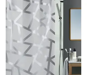 Spirella BIZARRE sprchový závěs sříbrné linie šedý / PEVA / 180 x 200 cm
