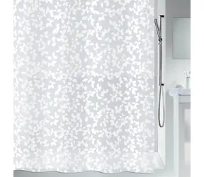 Spirella BLATT sprchový závěs motiv rostlin šedo-bílý / PEVA / 180 x 200 cm