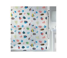 Spirella FISH sprchový závěs motiv rybičky čirý / 180 x 200 cm / PEVA